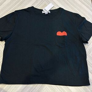 Sub_Urban Riot Women’s Black T-Shirt with Red Heart in Pocket